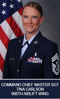 Command Chief Master Sgt. Tina Carlson, 908th Airlift Wing